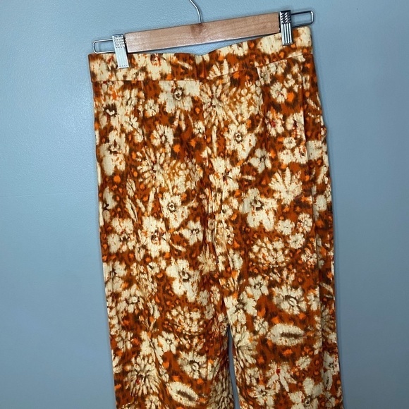 ZARA Printed Linen Geometric Floral Tie Dye Floral Pants - Picture 8 of 14